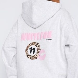 White fox hoodie - S/M -NWT